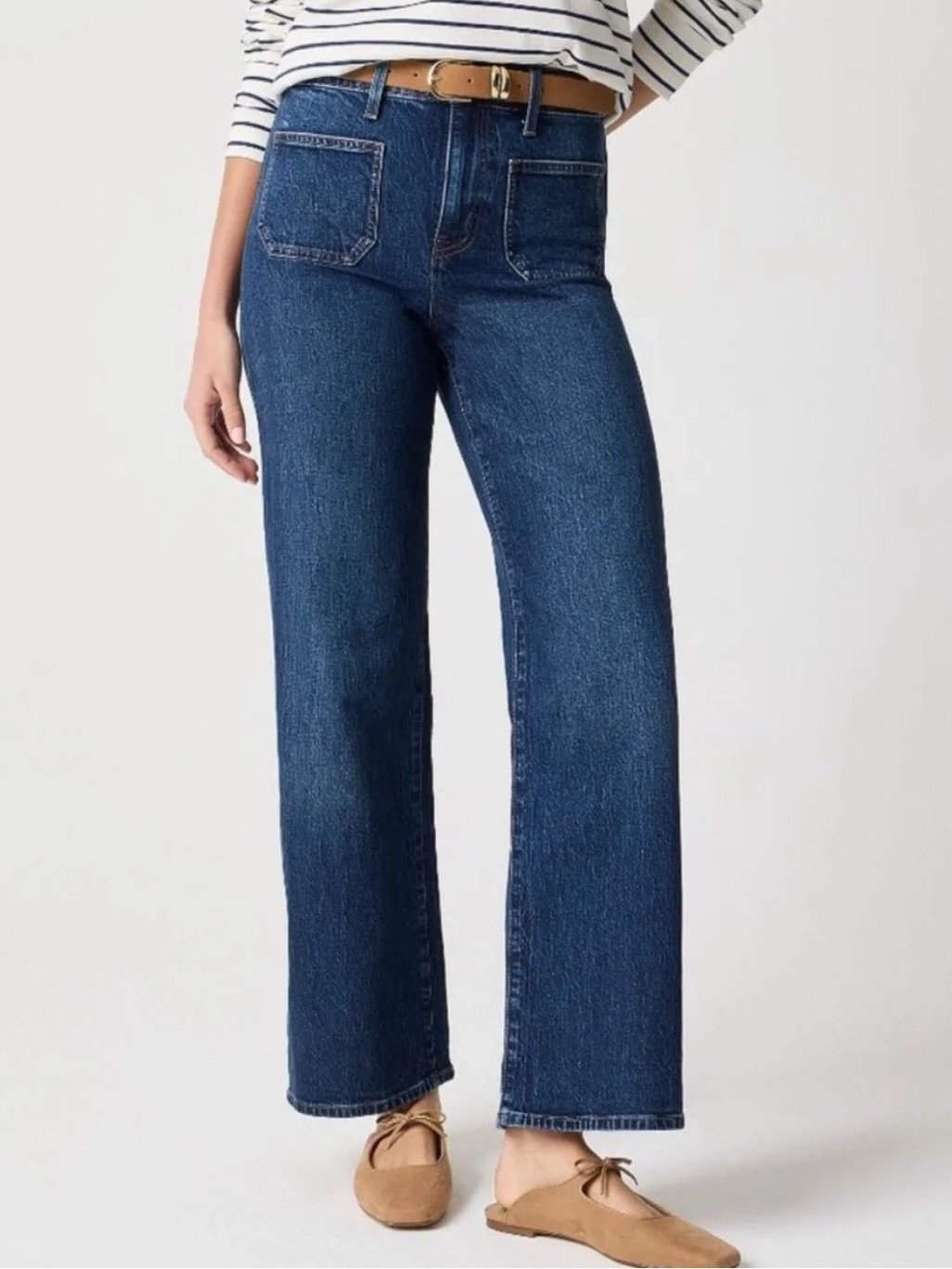 Nwot J. Crew Curvy Full-Length Slim Wide-Leg Jeans - 30